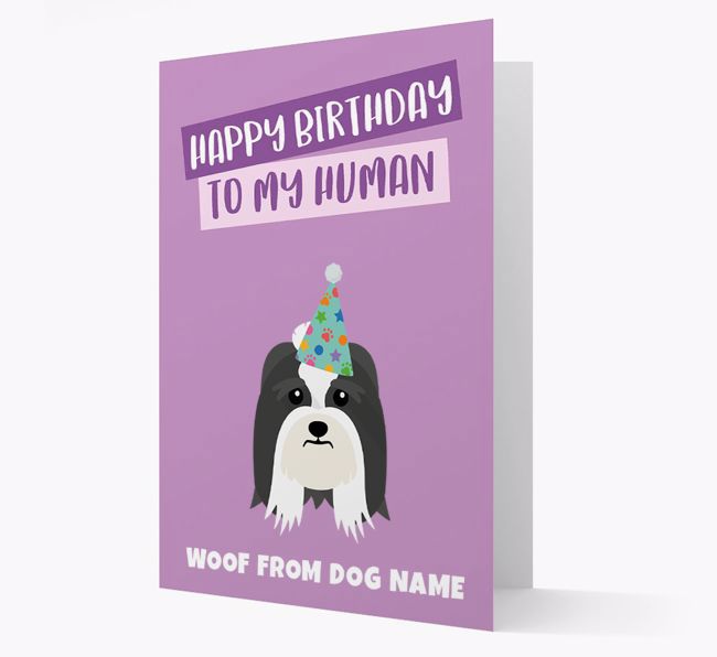 Personalised 'Happy Birthday To My Human' Card with {breedCommonName} Icon